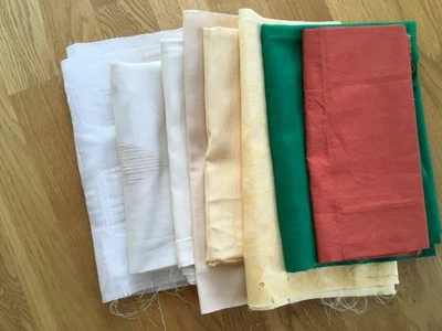 Stoffreste verschieden,  einfarbige Stoffe, Nähen, Handarbeit, Stoffpaket - Bild 1 von 4