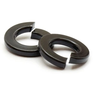 - M6 Split Lock Washer, DIN 127B, Spring Steel, Black Oxide, 25 Pack - Picture 1 of 4