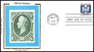1983 Official Mail USA O132 FDC Colorano Silk cachet eagle emblem 1 dollar - Picture 1 of 1