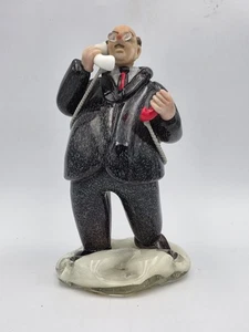 Vintage Böhmen Tschechische Kunst Glas Vorstandsvorsitzender Figur 60er Jahre Geschäftsmann - Bild 1 von 15