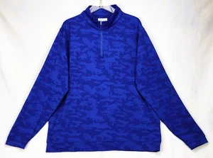 Men's Perth Camo 1/4 Zip Pullover Blue Lapis ~ Size XL - Picture 1 of 3