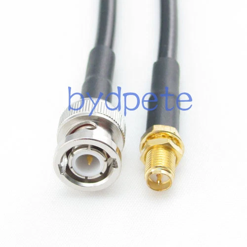 RP-SMA female to BNC male plug RF RG58 Coaxial Coax Cable 50ohm 100cm 3ft long - Image 1 of 1