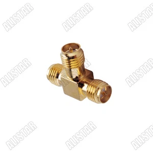 200x RP-SMA female to 2x RP SMA jack triple T in series adapter connector 3 way - Picture 1 of 2