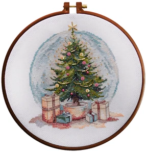Kit punto croce momento prima di Natale, albero di Natale, decorazione natalizia fai da te - Foto 1 di 7
