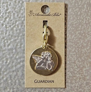 NEW Amanda Blu Charm GUARDIAN ANGEL "PROTECTION" Bible Religious Gold Tone - Picture 1 of 7