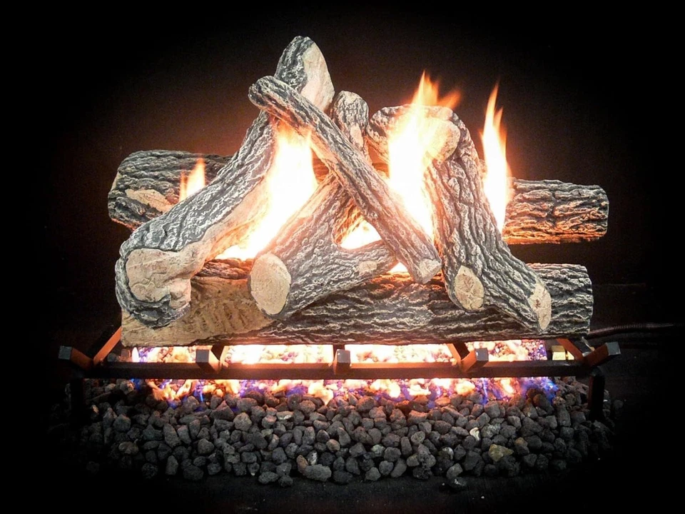 18" 24" 30" Great Oak Premium Decorative Vented Gas Fireplace Logs (LOGS ONLY) - Image 1 of 4