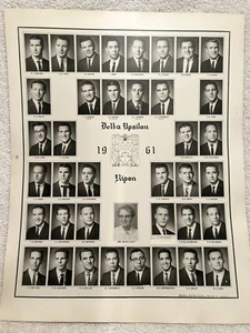 Foto compuesta Ripon College Delta Upsilon Fraternity 1961 con nombres 11X14 - Imagen 1 de 7