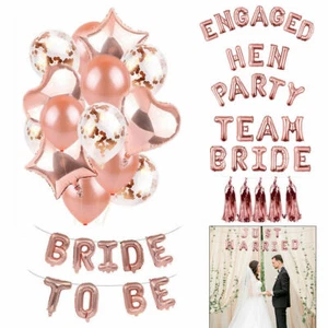 Team Braut Mrs To Be Junggesellinnenabschied Folie Latex Helium Ballon Verlobt Hochzeit Deko - Bild 1 von 12