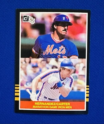 1985 DONRUSS HIGHLIGHTS #21 HERNANDEZ/CARTER METS MARATHON MEN NM-MT OR BETTER - Image 1 of 4