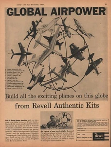 Kits de modelos Revell - 1957 - Global Air Power - Modelos de aviones - Anuncio de revista vintage - Imagen 1 de 1