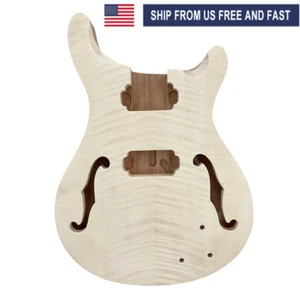 Cuerpo de guitarra eléctrica semi hueco caoba llama chapa de arce superior sin terminar - Imagen 1 de 8