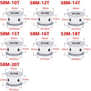 S8M Timing Belt Pulley 10T-20T Synchronous Wheel Sprocket For 20mm Width Belt - Picture 1 of 10