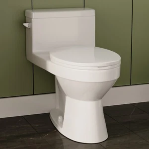 ADA Height 1-Piece 1.28 GPF Single Flush Elongated Toilet w/ Soft Close Seat 1 - Picture 1 of 21
