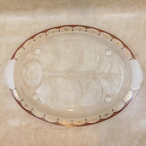 Plato para servir con patas de la década de 1950 15" con árbol de goteo bien por Inland Glass EE. UU. - Imagen 1 de 12