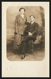 Rppc, Desconocido PAREJA DE TEXAS, ESTUDIO DE POSTALES ELÉCTRICAS, VALOR FORT 1904-1918 - Imagen 1 de 2