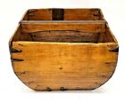 Antique Rice Measure Baskets w/ Handle Set of 2 Rustic Harvest Bucket Home Decor