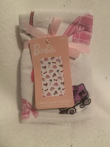 Set of 2 BARBIE Hand Towels 100% Cotton 16" X 28" New with tag - Picture 1 of 4