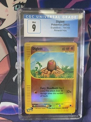 Diglett Reverse Holo 106/165 Expedition Pokémon Card Mint CGC 9 - Image 1 of 2