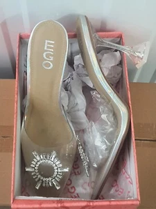 Flute Heeled Midnight Holo shoes by EGO: Clear pvc with silver motiff - Picture 1 of 2