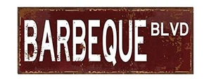 HBA Sun Protected Barbeque BLVD Metal Street Sign, Patio D&#233;cor, Outdoor Liv - Picture 1 of 1