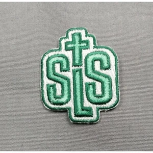 SLS Christian Religious Catholic Green White 1 3/4" Iron On Patch - Bild 1 von 2