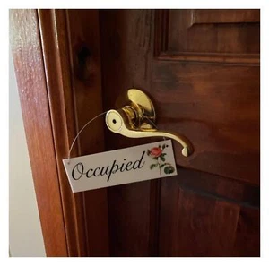 Vacant & Occupied Rose Toilet Bathroom Door Sign - Picture 1 of 9