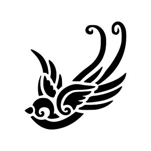 SWALLOW Vinyl Decal Sticker - Bird Tattoo Art - Barn Swallow Flying