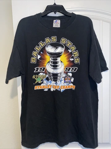 Vintage 1999 Logo Athletic Dallas Stars Stanley Cup Champs XL Shirt Cover