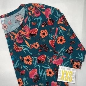 T-shirt Julia floreale farfalla abito midi nuova con etichetta taglia XXS Lularoe - Foto 1 di 8