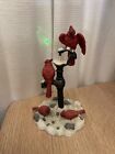 VT Cardinals in Snow on Old Fashioned Water Pump 6" Figurine Christmas Holiday