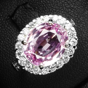 Classically Pale Pink Kunzite 5.20Ct 925 Sterling Silver White Gold Plated Rings - Picture 1 of 9