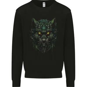 Cyber Wolf Werewolf Lycan Mens Sweatshirt Jumper - Picture 1 of 3