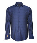 Billionaire Couture Men's Navy Patterned Cotton Shirt Flavio C Super Slim fit