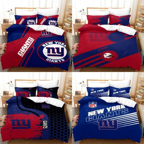 New York Giants 3PCS Bedding Sets Cotton Blend Soft Duvet Cover Pillowcases Gift Cover