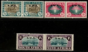 SOUTH WEST AFRICA Sc#B9-B11 SG#111-113 1938 Huguenot PRs Cpl Mint Hinged - Picture 1 of 2