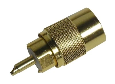 PL-Stecker in Goldoptik- für RG-58 Koaxkabel - für Kabel bis 6mm