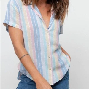 Rails Zuma Jubilee stripe button down short sleeve shirt m medium - Picture 1 of 8