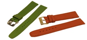 Cinturino IN Pelle Per Orologio Da Vitello IN 18mm- Arancione E Verde - Bild 1 von 1