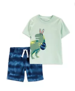 3T Carter's Child of Mine Toddler Boy Easter Outfit Set 2 piece Dinosaur New - Picture 1 of 1