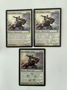 MTG 3X GERMAN PROMO DCI FOIL SILVERBLADE PALADIN NM MAGIC THE GATHERING WHITE - Picture 1 of 6