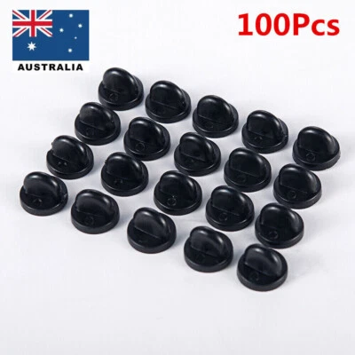 100Pcs  Clutch Pin Backs Keepers Replacement Uniform Badge Comfort Fit - Image 1 of 4