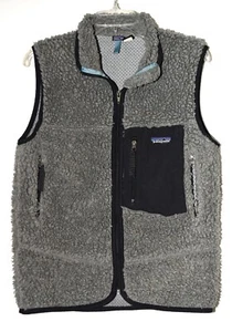 Patagonia Gray Fleece Black Accents Zipper Girls Vest Kids Size 12 USA - Picture 1 of 7