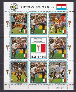 Paraguay 1989 Football World Cup Italy 1990 Stamps KB MNH - Picture 1 of 1