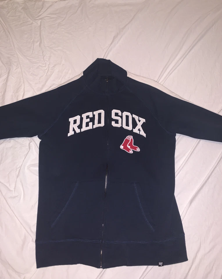 波士顿红袜队热身夹克 47' M 海军蓝全拉链前襟 — 第 1/3 张图片