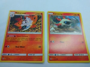 Pokemon Cartas Evolución Set de 2 cartas, Volcarona etapa 1, Larvesta basic - Imagen 1 de 1