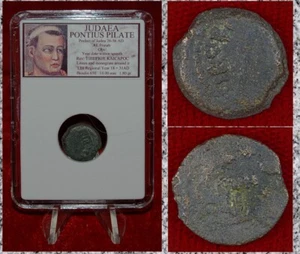 Ancient Coin Judaea PONTIUS PILATE Bronze Prutah Wreath and Lituus 31AD - Picture 1 of 4