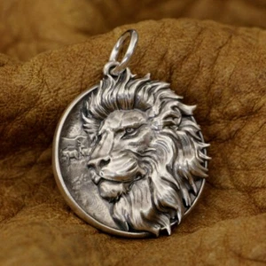 925 Sterling Silber Details geprägt Löwe Anhänger Punk Schmuck TA337B BZ - Bild 1 von 14