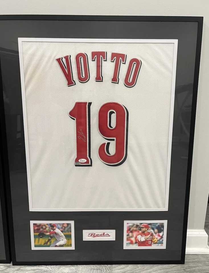 Joey Votto Framed Autographed Cincinnati Reds Jersey - Image 1 of 4