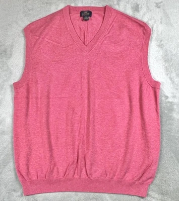 Brooks Brothers Suéter Chaleco Para Hombres XL Rosa Supima Algodón Cuello en V Pullover Clásico Foto 1 de 4