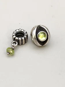 Lotto Charm Pandora Argento Sterling ALE .925 Peridoto - Foto 1 di 6